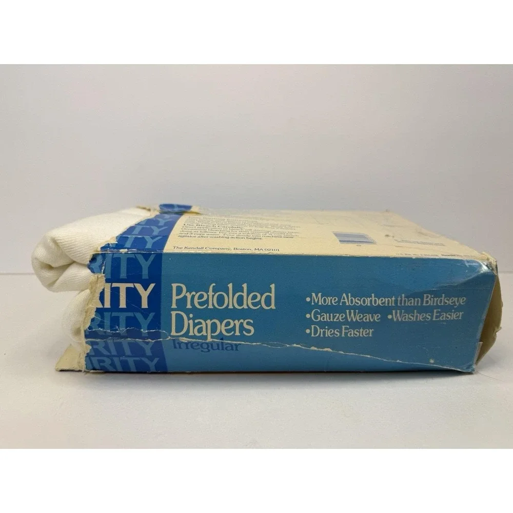 Vintage Box Curity Diapers Gauze Cloth 14.5X20.5 Baby OPEN BOX  Of 12 Prefold